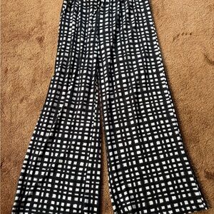 Zac & Rachel Black and White Grid Wide Leg Pants